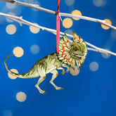 Wooden Dilophosaurus Dinosaur Christmas Tree Decoration